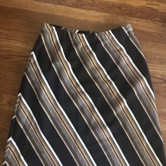 Vintage 70s High Rise Diagonal Striped Maxi Skirt - Picture 2 of 6